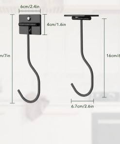 Alternative view of bussdis Under Cabinet Banana Hook Foldable - Adhesive Bananas Hanger. Heavy Duty Stainless Banana Holder (13lb). Magnetic Fold-Up When Not in Use. Premium Material. Black