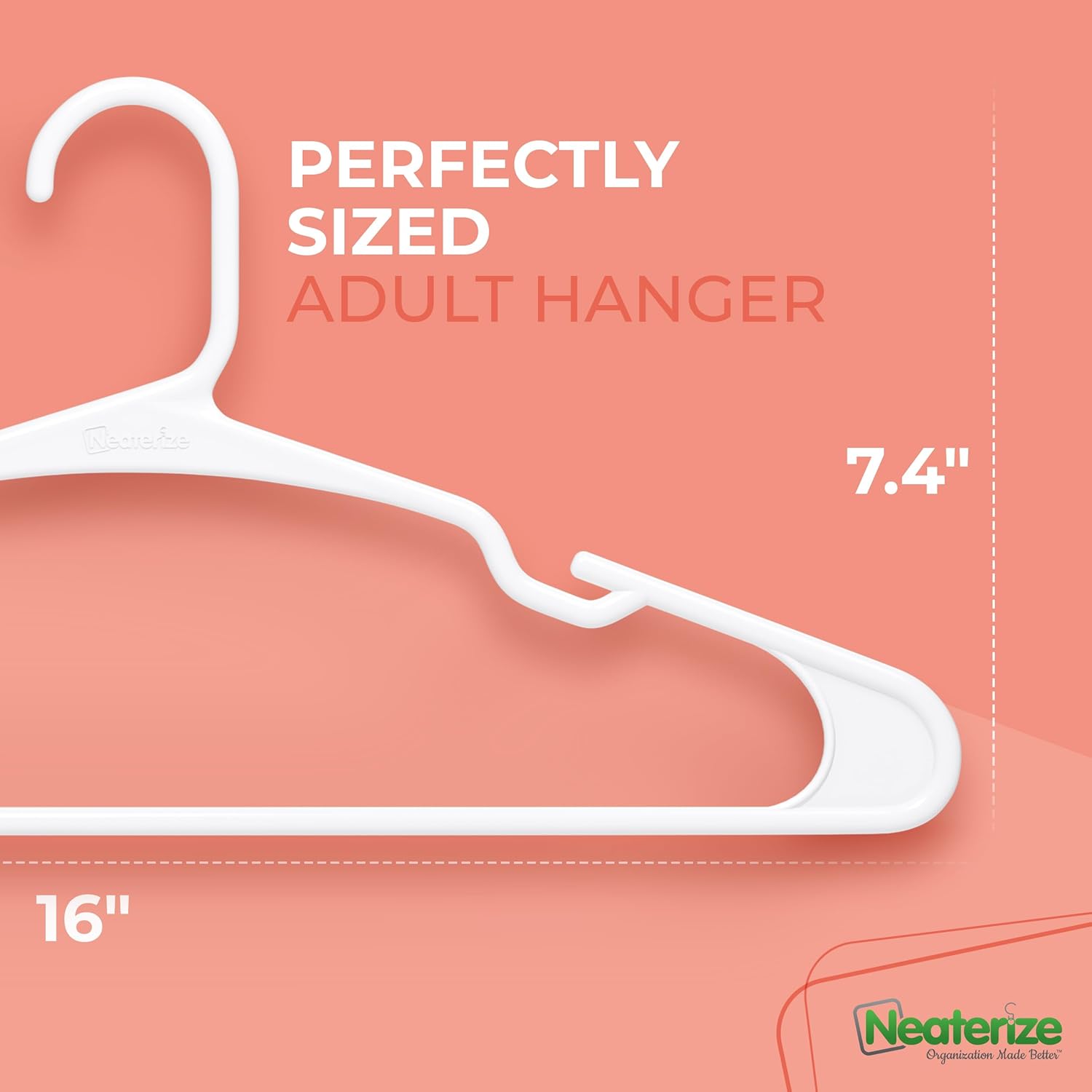 NEATERIZE Clothes Hangers Plastic 20 Pack For Adults - Plastic Hangers. The Perfect Coat Hanger and Space Saving Clothes Hangers for Closet. Percheros Ganchos para Colgar Ropa Hangars - Purple Hangers - Image 3
