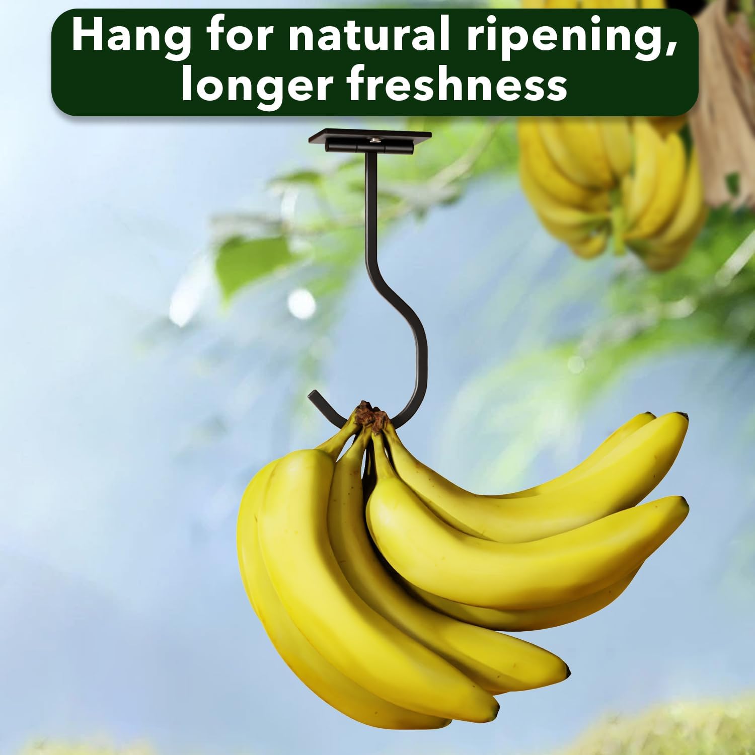bussdis Under Cabinet Banana Hook Foldable - Adhesive Bananas Hanger. Heavy Duty Stainless Banana Holder (13lb). Magnetic Fold-Up When Not in Use. Premium Material. Black - Image 7