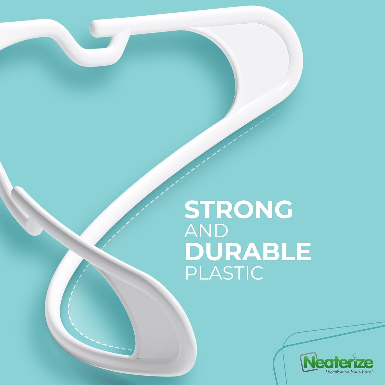 NEATERIZE Clothes Hangers Plastic 20 Pack For Adults - Plastic Hangers. The Perfect Coat Hanger and Space Saving Clothes Hangers for Closet. Percheros Ganchos para Colgar Ropa Hangars - Purple Hangers - Image 6