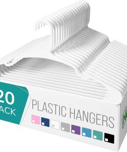 NEATERIZE Clothes Hangers Plastic 20 Pack For Adults - Plastic Hangers. The Perfect Coat Hanger and Space Saving Clothes Hangers for Closet. Percheros Ganchos para Colgar Ropa Hangars - Purple Hangers