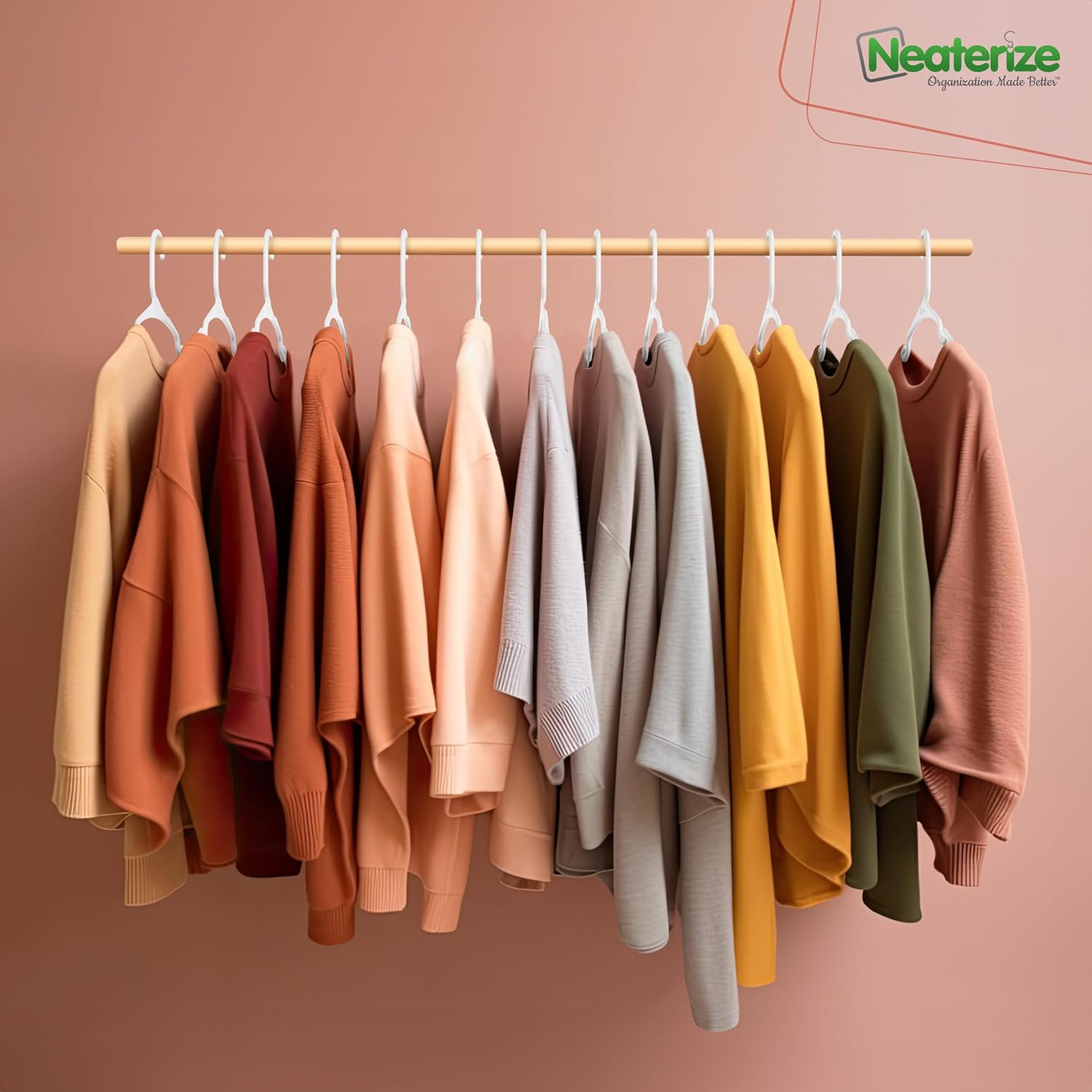 NEATERIZE Clothes Hangers Plastic 20 Pack For Adults - Plastic Hangers. The Perfect Coat Hanger and Space Saving Clothes Hangers for Closet. Percheros Ganchos para Colgar Ropa Hangars - Purple Hangers - Image 2