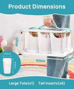 Alternative view of Vtopmart 24 QT Clear Plastic Craft Organizer with 6 Detachable Inserts. Art Supply and Tool Storage Box for Craft. Crayon.Pencils.1 Pack